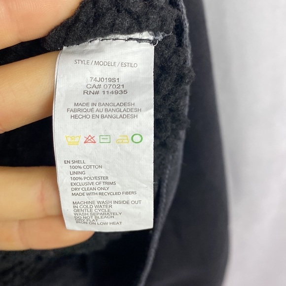 RD Style Black Denim Sherpa-Lined Jacket with Button Front and Chest Pockets - M - Picture 9 of 12